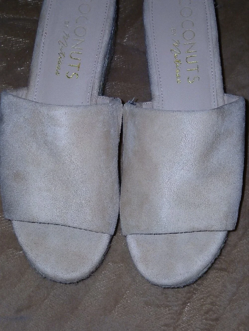 Coconuts by Matisse Light Cream Sandy Espadrille Platform Slide Sz: 8